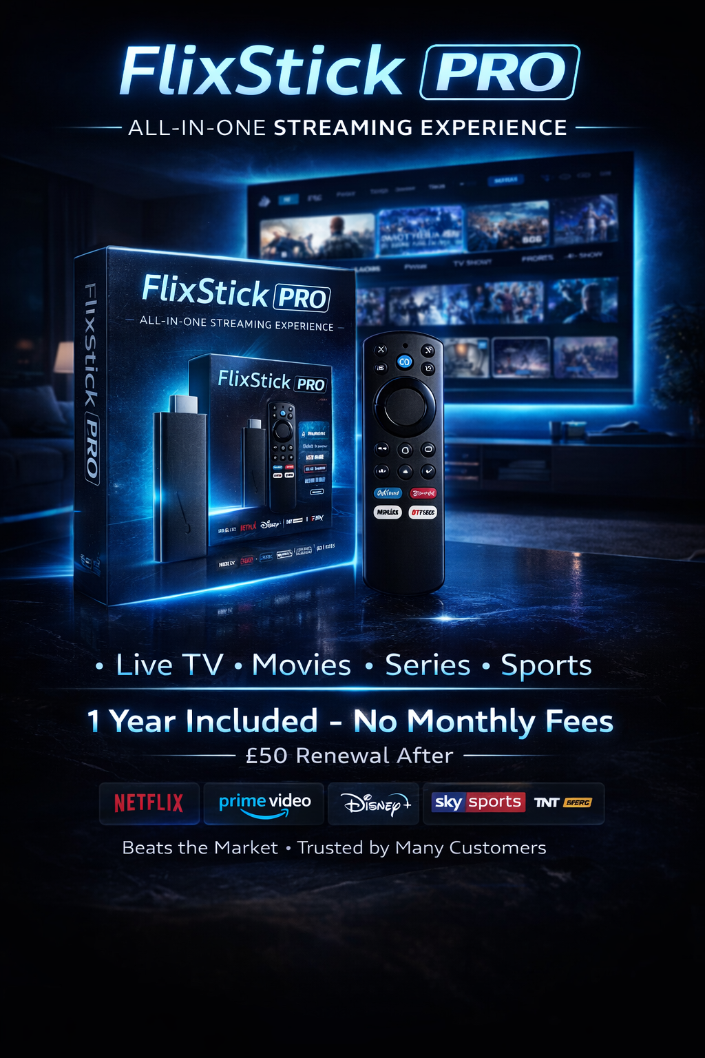 FlixStick Pro – All-In-One Smart TV Stick (Ready To Stream)