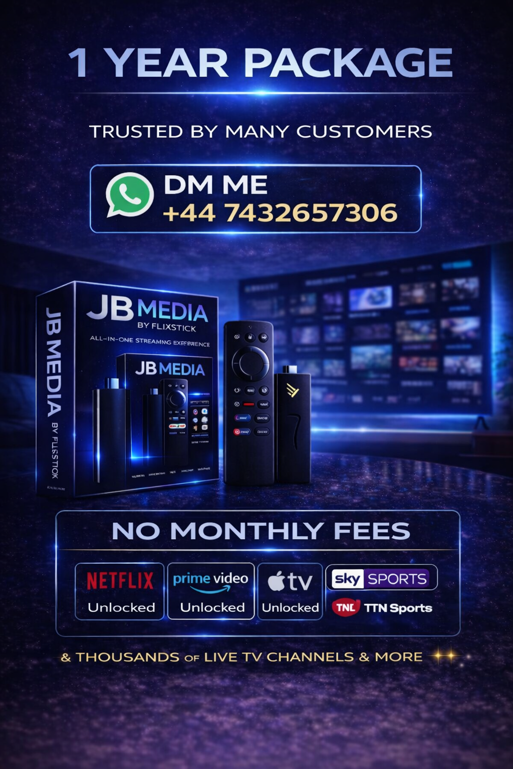 Premium Streaming Access – 12 Month Plan by FlixStick Pro - (WhatsApp me to buy this. Read Description)